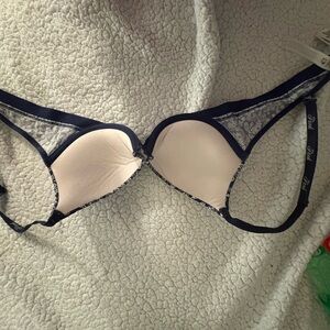 Victoria's Secret Navy and Cream Lace Bra